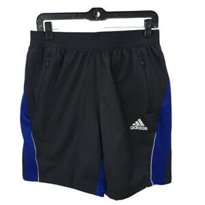 Adidas Men's Cold Rdy Shorts Size Medium Black‎ Blue Fleece Lined Activewear NEW